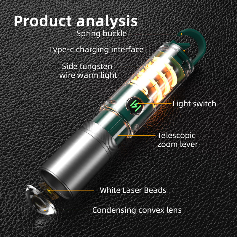 Professional flashlight with magnet for camping torch light zoom tactical flashlight led flashlight set