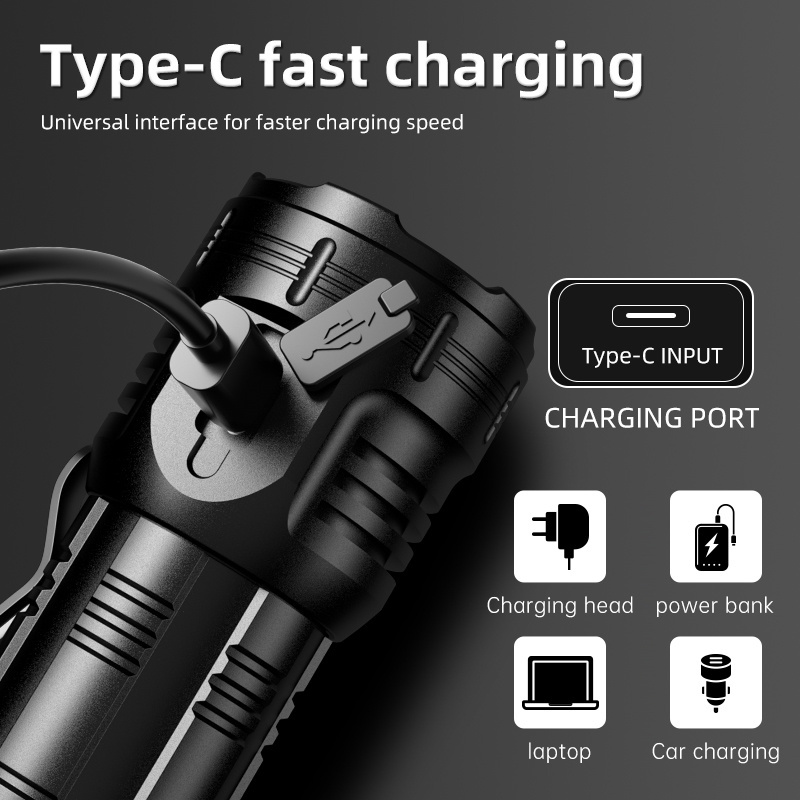 Professional Run fish camping best flashlight 26650 led rechargeable tactical laser flashlight