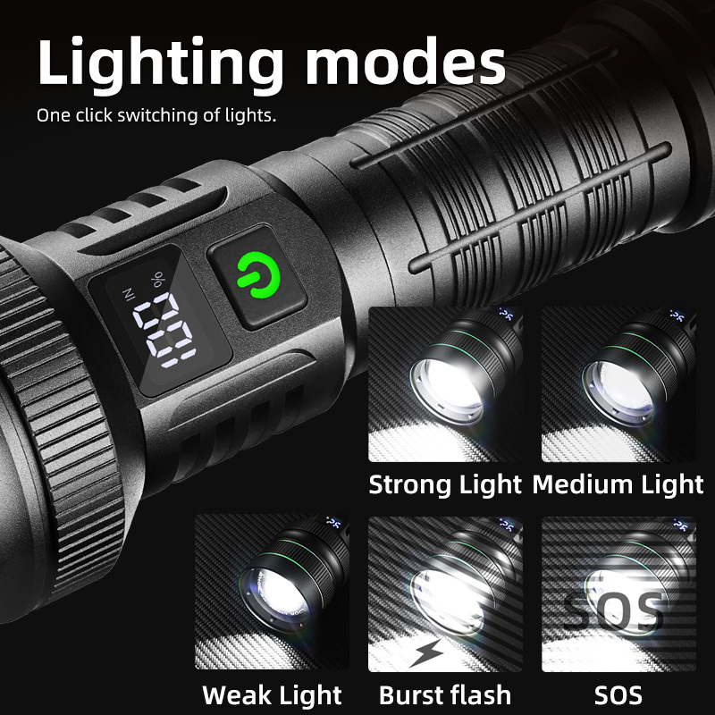 Torch light led flashlight long range powerful led laser rechargeable flashlight