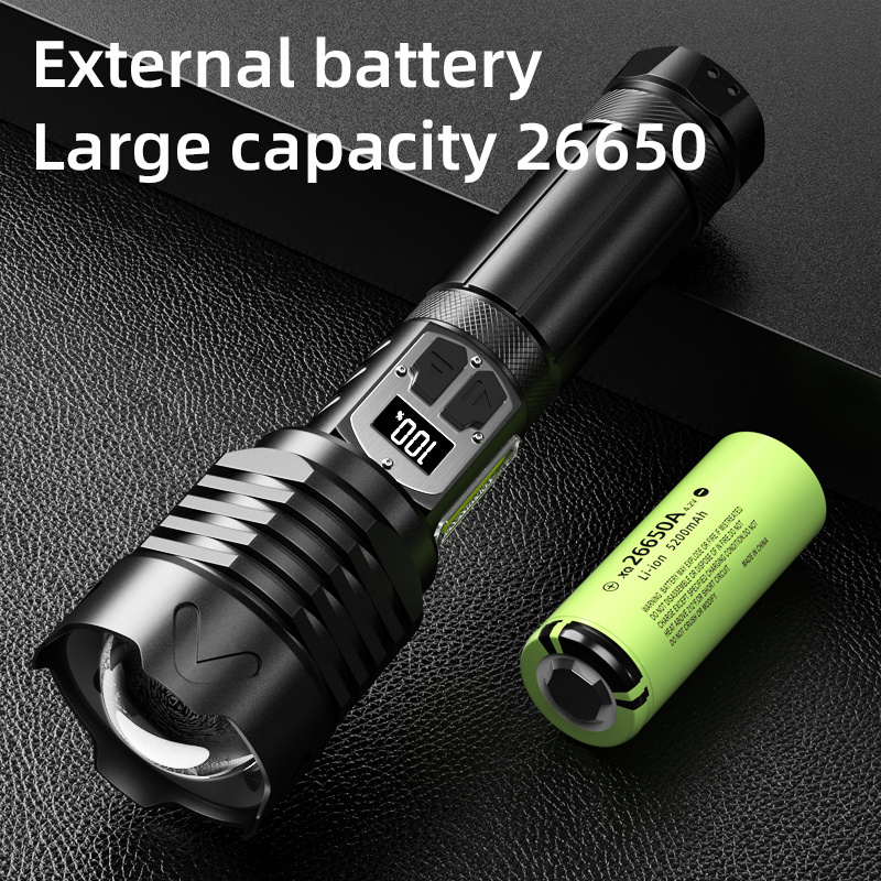 Professional Tactical zoomble waterproof flashlight for diving 50w white laser flashlights