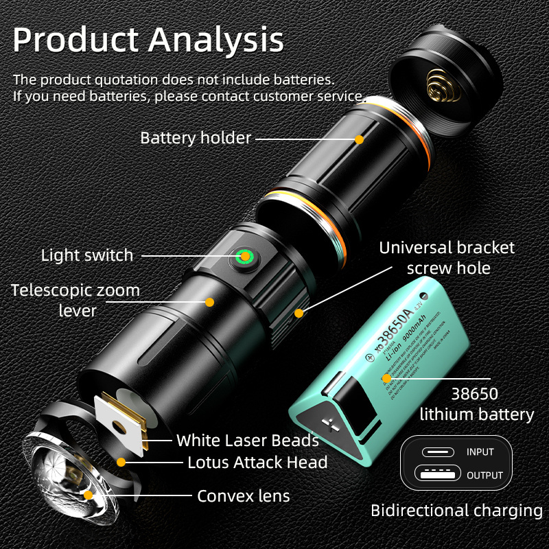 Led flashlight torch super powerful camping flashlight led tent lamp for outdoor high quality flashlight