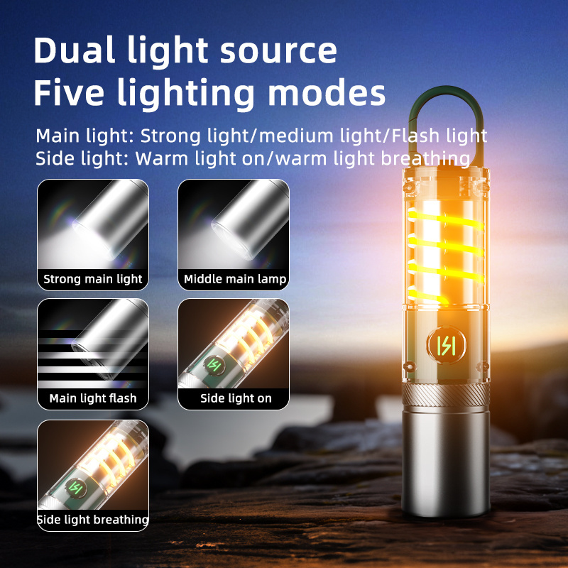 Professional flashlight with magnet for camping torch light zoom tactical flashlight led flashlight set