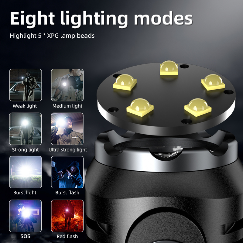 Flashlight manufacturer bulk rechargeable 1*18350 zoom led flashlight with clip