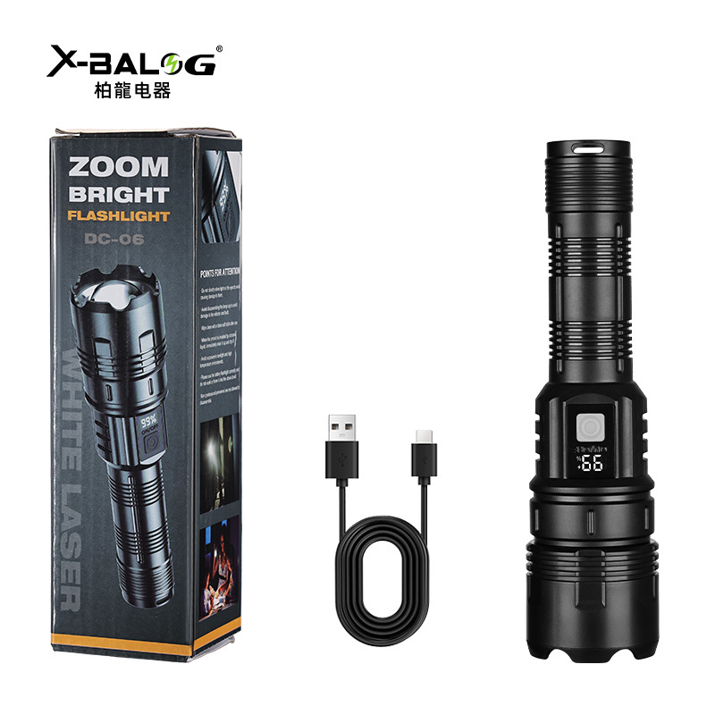 Strong light tactical handheld searchlight multifunctional rechargeable flashlight