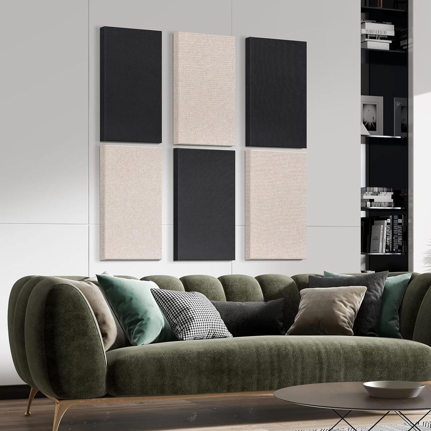 Self-adhesive Sound Absorbing Panels  Fiberglass Acoustic Panels Fabric Wrapped Panel for home