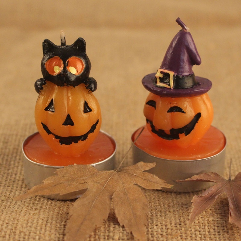 EVEN Halloween Pumpkin Shape Candle,  Home Party Decoration Halloween Tea light Candle