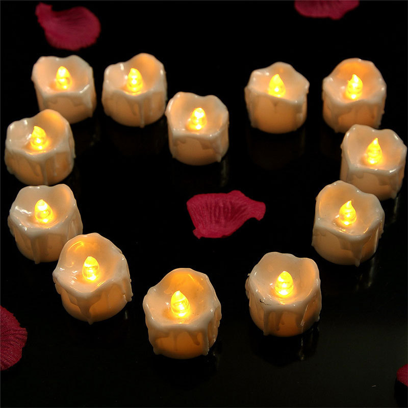 Creative Flameless LED Flickering Tealight Candles,  Wedding Party Decoration Small White LED Tealight Candle