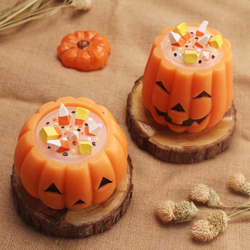 Luxury Handmade Custom Private Label Pumpkin  Candles,  Halloween Pumpkin Shaped Scented Candles