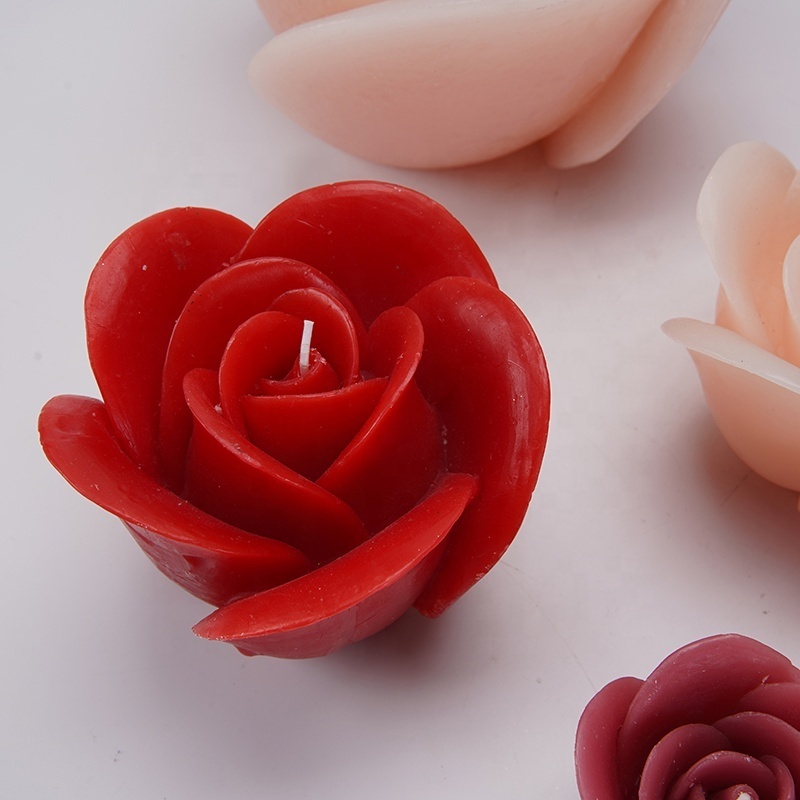 EVEN Hot Sale valentine Soy Wax Candle Rose Handmade Flower Floating Candle Flower Shape Handmade Scented Candle