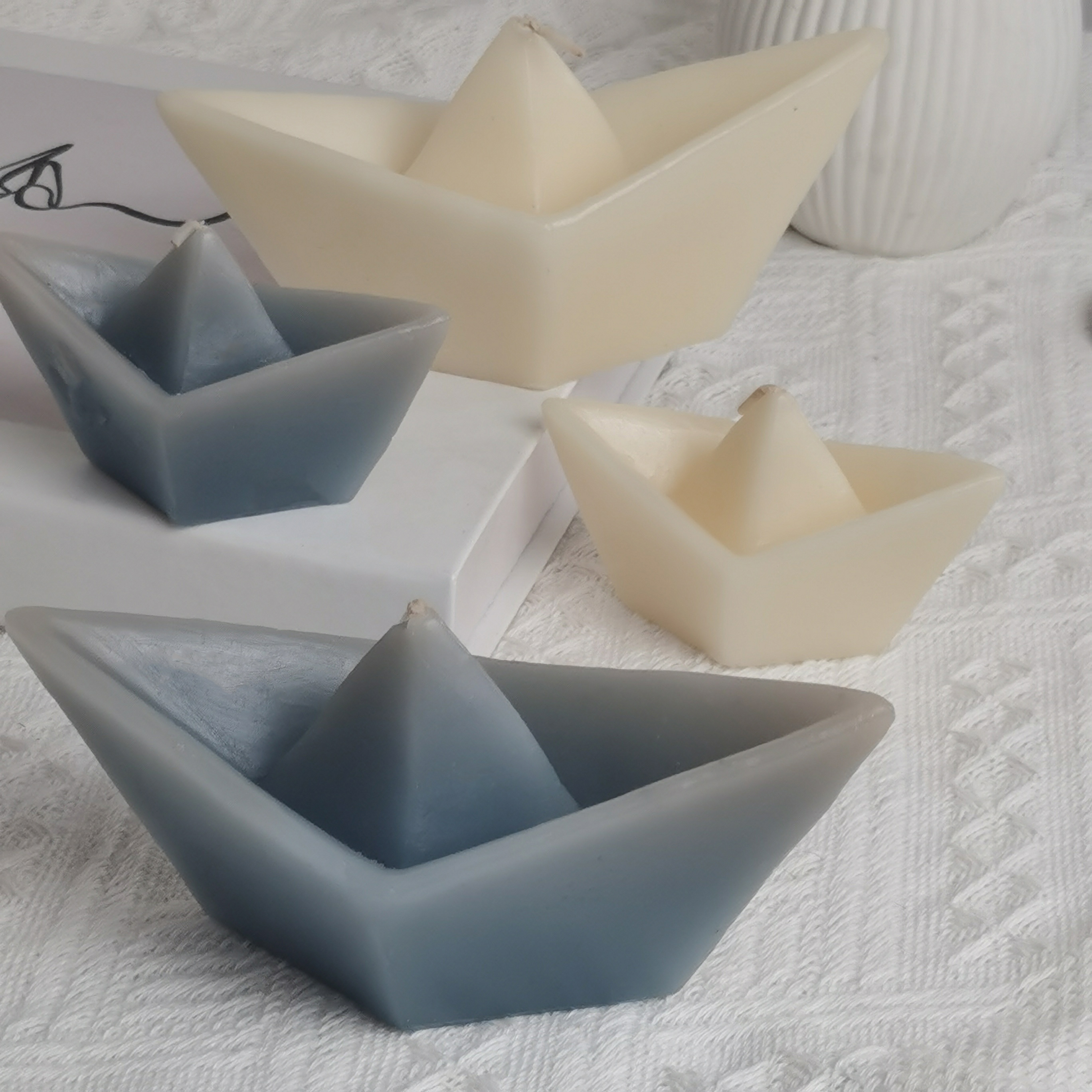 Boat Shaped Candles Costumes Logo 100% Soy Wax Flameless Wholesale Vendors Wholesale Private Label Glass Jar Scented Candle