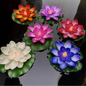 Wholesale Floating Led Candle In The Shape Of A Lotus Flower Blessing lotus candle holder 7 Day candles wholesale religious