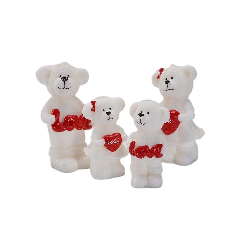 Valentine Gifts Paraffin Wax Candle White Home Decoration Little Bear Craft Candle