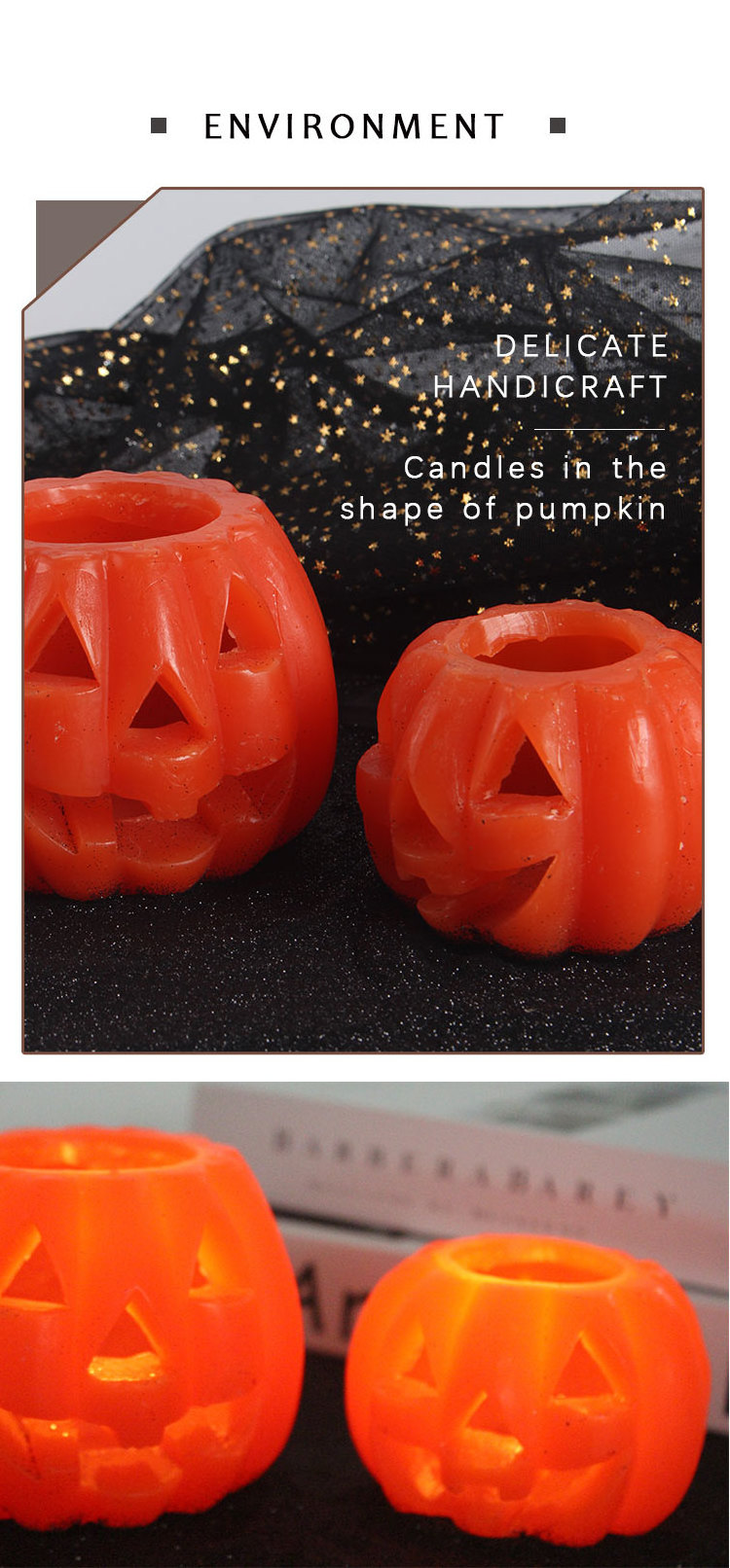 Pumpkin Shape Halloween candle holder Christmas Eve Pumpkin Gift Set Atmosphere Decoration Halloween Pumpkin shaped Candles Jar