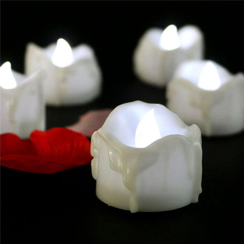 Creative Flameless LED Flickering Tealight Candles,  Wedding Party Decoration Small White LED Tealight Candle