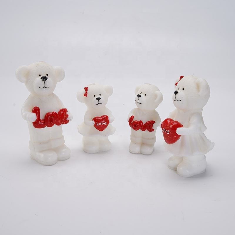 Valentine Gifts Paraffin Wax Candle White Home Decoration Little Bear Craft Candle