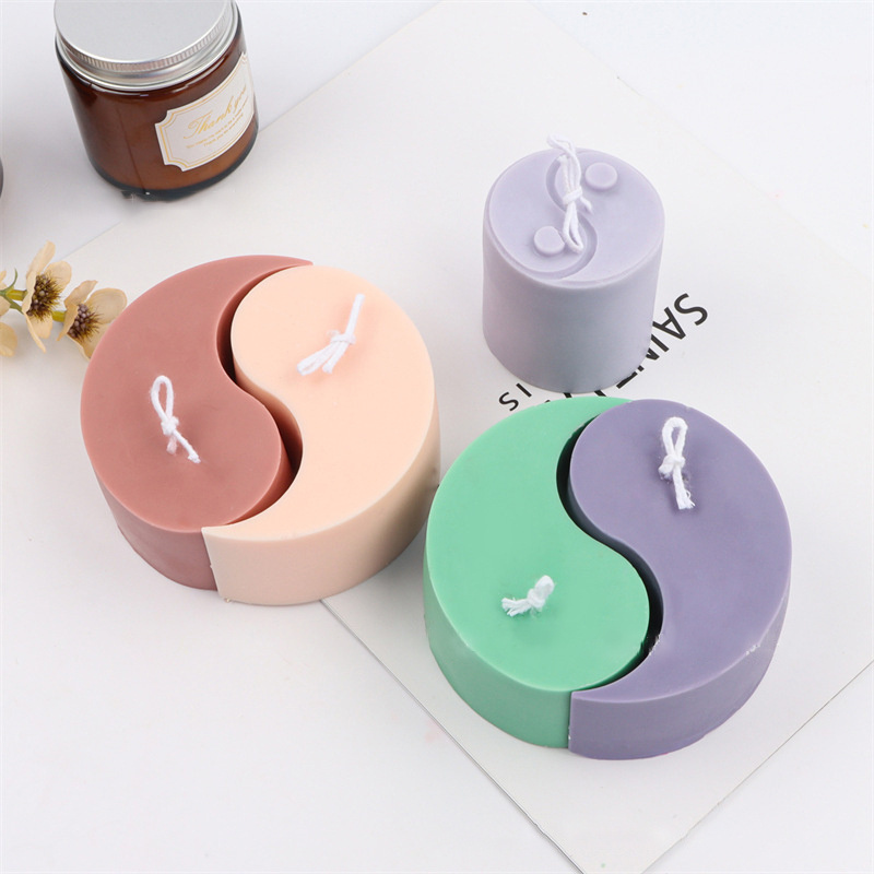 DIY Silicone Mold Tai Chi Yin Yang Candles Mold, Handmade Luxury Home Decor Polycarbonate Candle Mold