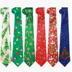 6 Pieces Christmas Ties 51 Inch Novelty Holiday Printed Necktie Boy Girl Men Santa Snowman Snowflake Tree Funny Neck Ties