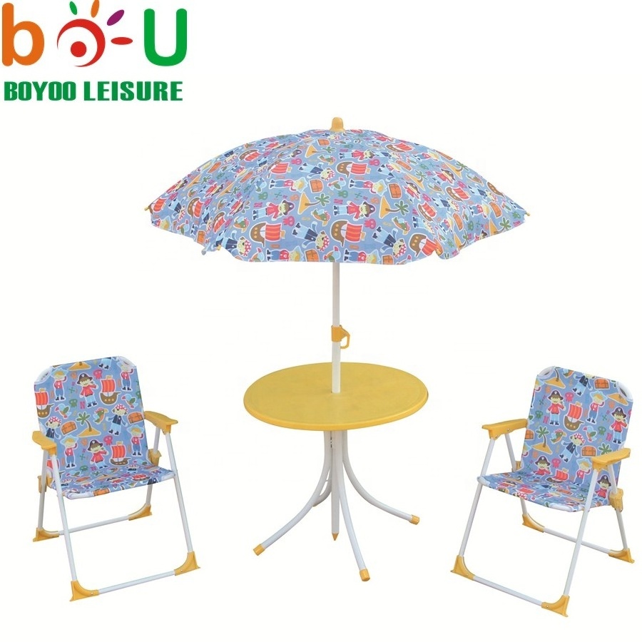 garden furniture kids children Patio Set( 2 chairs+1 table+1 umbrella) portable folding table and chair set