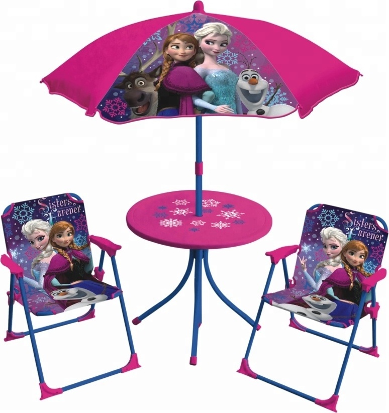 Kids Patio Set Table And 2 Folding Chairs w/ Umbrella Beetle Outdoor Garden Yard