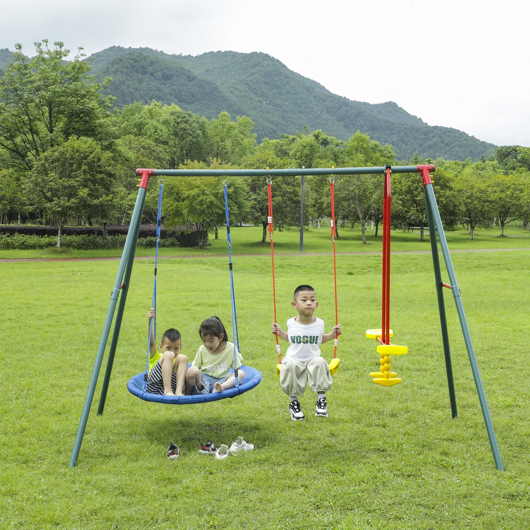 popular Strong Muti Hanging kids Nest Swing set for Outdoor Playground Swing