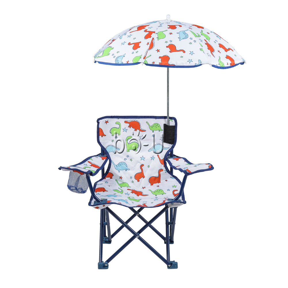 2023  Outdoor Furniture Folding Beach Chair Indoor Dinosaur Kids Beach Chair With Umbrella