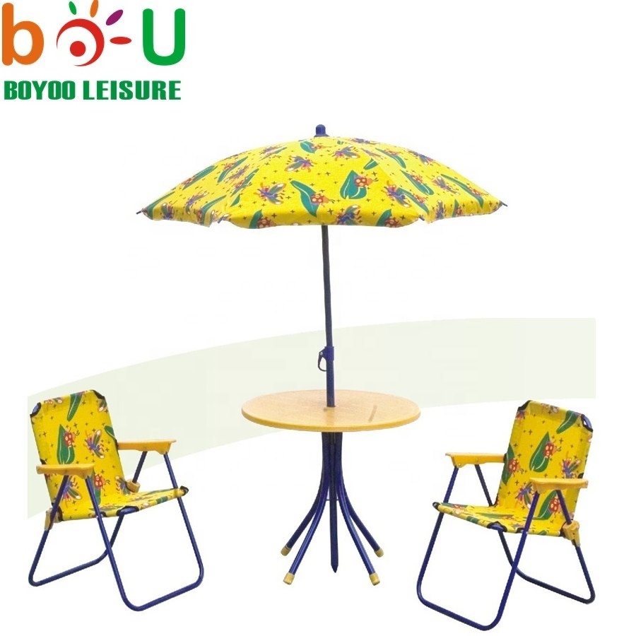 garden furniture kids children Patio Set( 2 chairs+1 table+1 umbrella) portable folding table and chair set