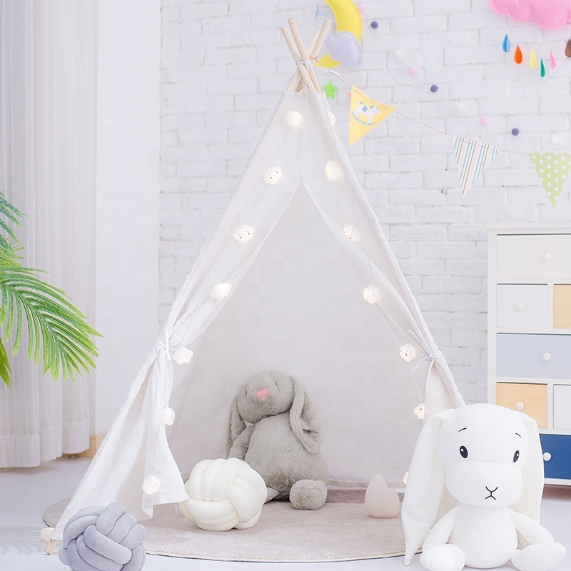 Hot Sale Cotton Canvas Indoor Play House Kids Child Teepee Tent Foldable Camping Tipi Children's Toy Tents