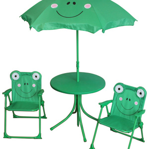 Hot Selling 4pc Kids Garden Set Outdoor Patio Folding Children Beach Camping Umbrella and Chair with Table Set