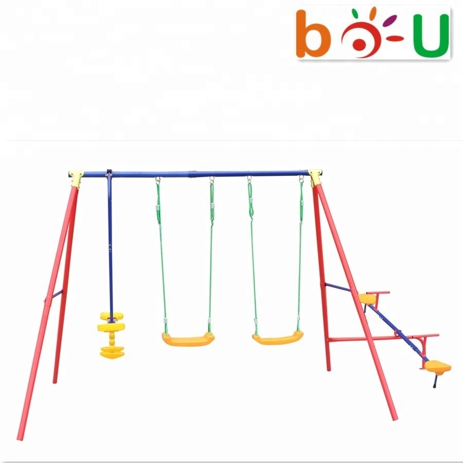 China gold factory Kids single seat play ground metal baby doll swing set for kids play