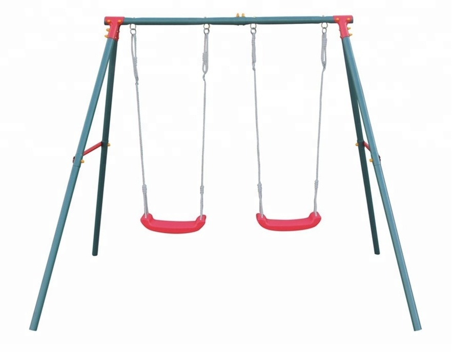 China gold factory Kids single seat play ground metal baby doll swing set for kids play