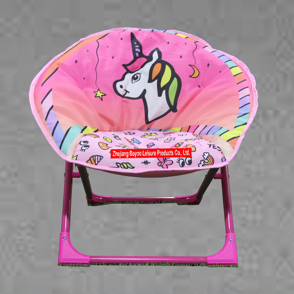 Pink Horse High Quality Available Different Size Moon Folding Beach Chair For Girl