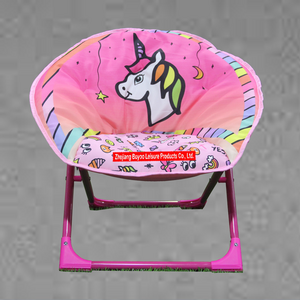 Pink Horse High Quality Available Different Size Moon Folding Beach Chair For Girl