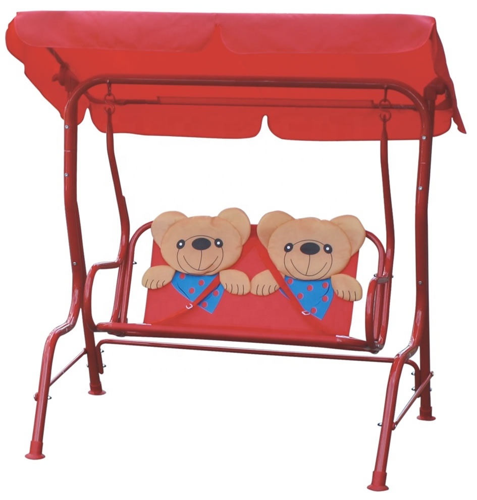 Kids Porch Swing 2 Person Patio Seat with Canopy