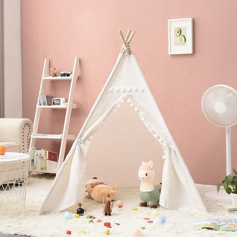 Hot Sale Cotton Canvas Indoor Play House Kids Child Teepee Tent Foldable Camping Tipi Children's Toy Tents