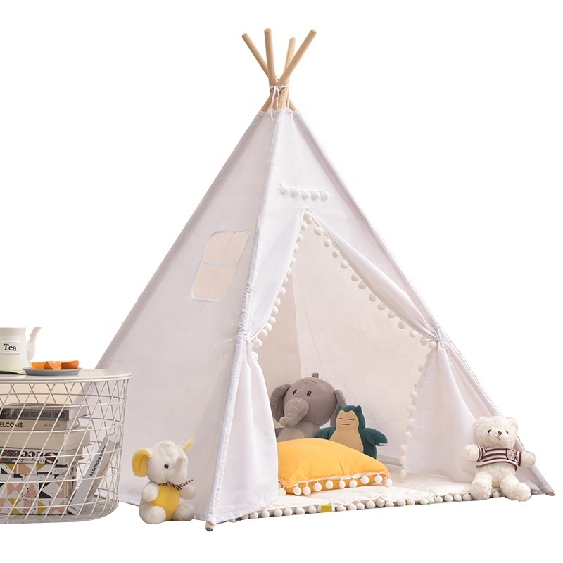 Hot Sale Cotton Canvas Indoor Play House Kids Child Teepee Tent Foldable Camping Tipi Children's Toy Tents