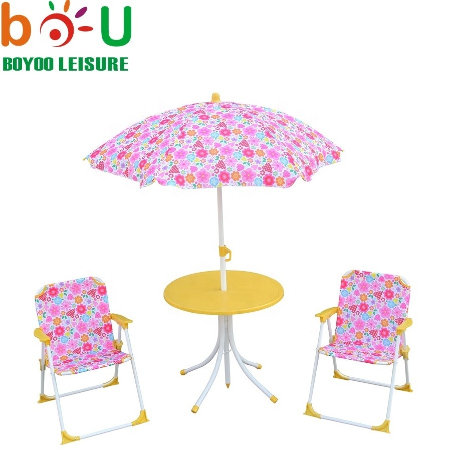 garden furniture kids children Patio Set( 2 chairs+1 table+1 umbrella) portable folding table and chair set