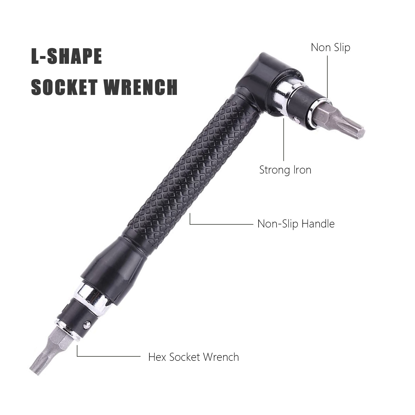 L-Shape Screwdriver Bit 1/4 Inch Hex Socket Wrench Universal Double Head Hand Tool Ratchet Wrench Tools Driver