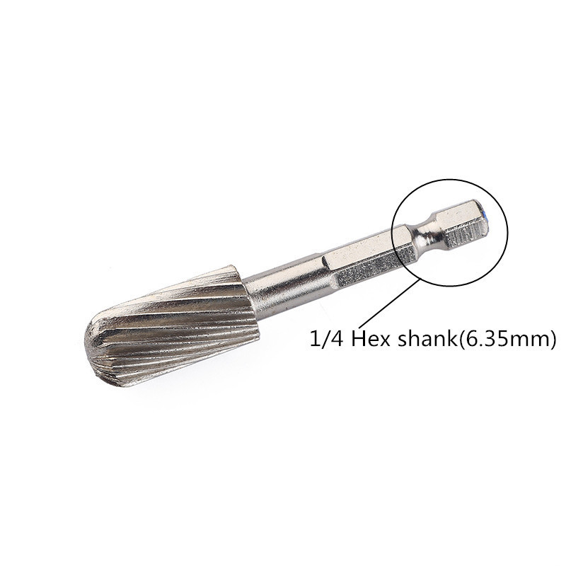 5PCS 1/4 inch Hex handle high speed steel woodworking rotary burr set file rasp drill bit wood metal polishing