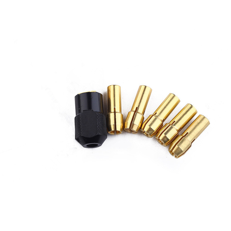 7pcs 0.5-3.2mm Mini Electric Motor Drill Chuck,Keyless Brass Drill Chuck collet Tool