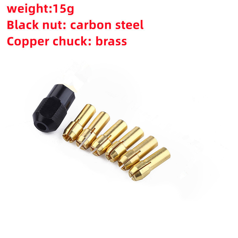 7pcs 0.5-3.2mm Mini Electric Motor Drill Chuck,Keyless Brass Drill Chuck collet Tool