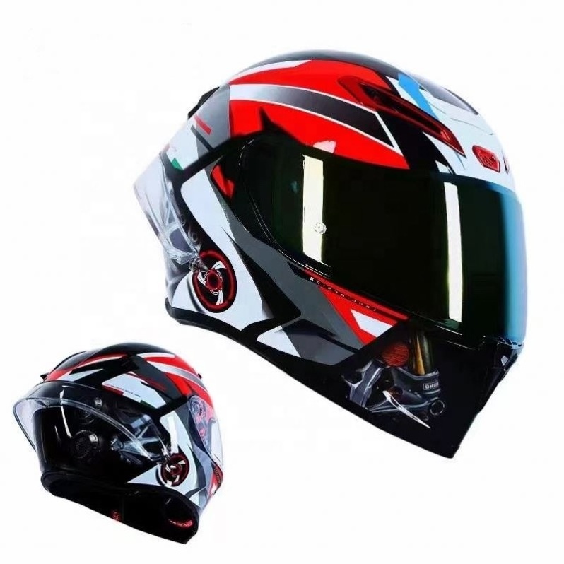 Wholesale Big tail motorcycle helmet grey full helmet for men and women summer motorcycle four Seasons racing