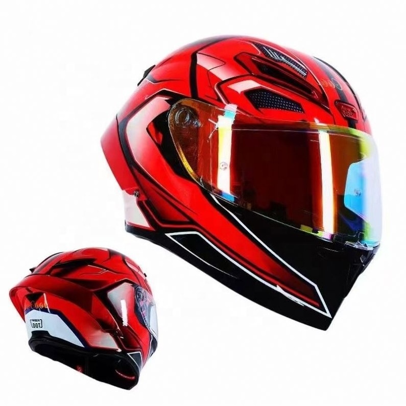 Wholesale Big tail motorcycle helmet grey full helmet for men and women summer motorcycle four Seasons racing