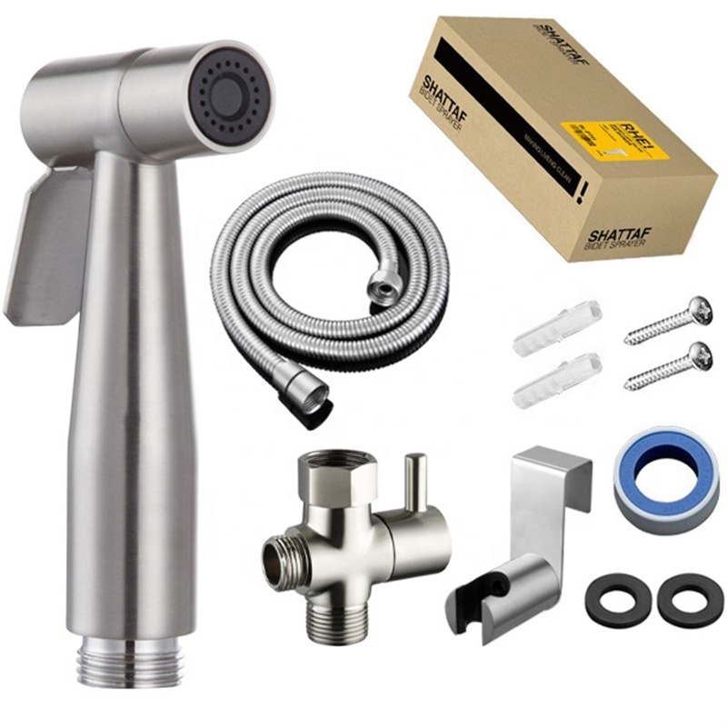 Hot Selling Bidet Sprayer Kit 4 Pcs Set Stainless Steel 304 Toilet Women Washer Shattaf spray