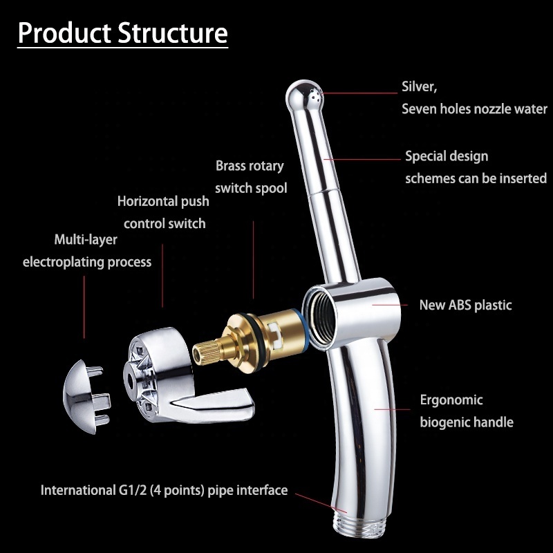 New Plastic women washing bidet sets muslim Shower toilet bidet Body self cleaning handheld faucet