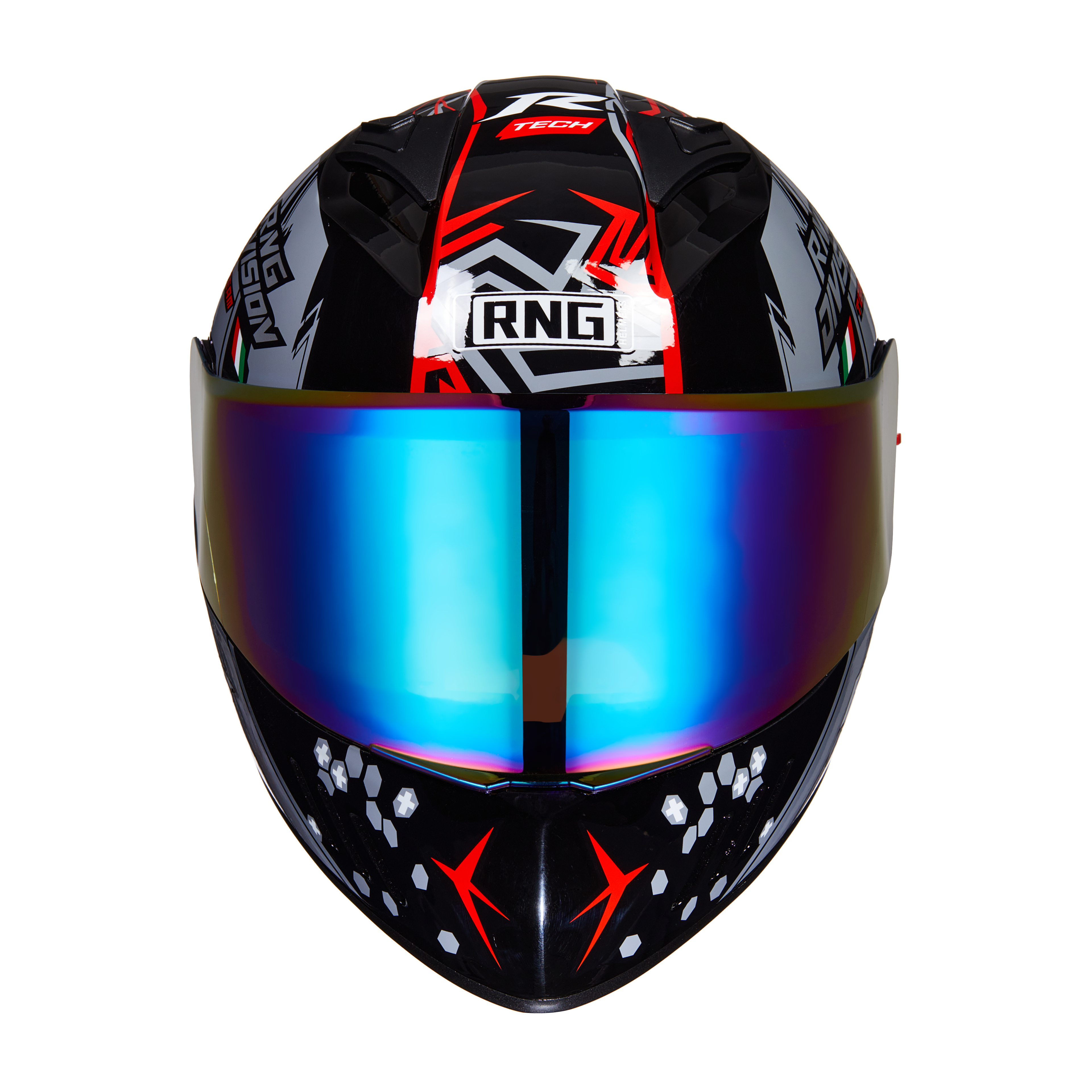 BYB/RNG Red Lightning Pioneer BY-168 Back Ventilated Dual Lens Helmet, Multi-layer Protective Helmet, Motorcycle Helmet