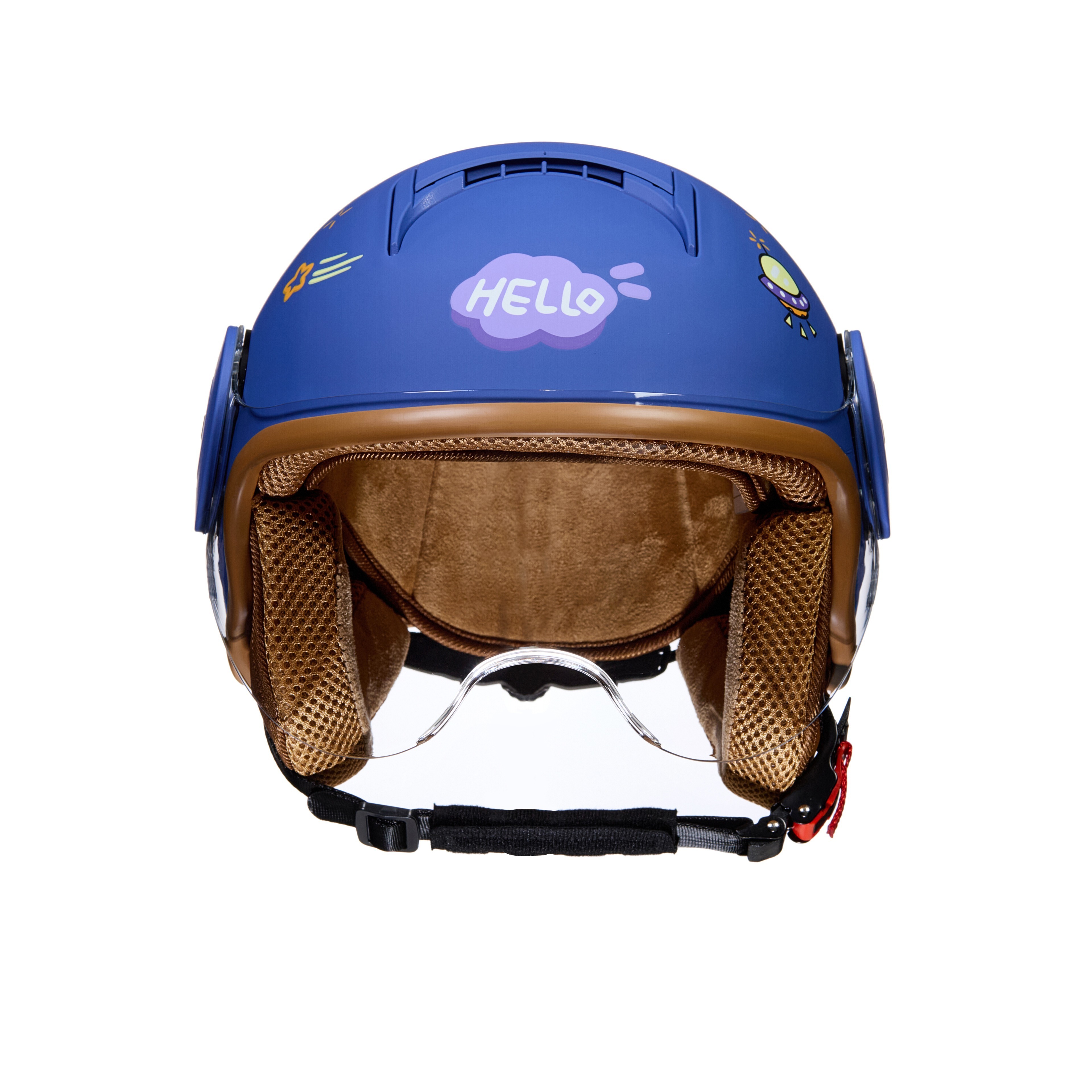 BYB/RNG starry sky blue BY-750S children's helmet for all seasons children's electric car half helmet boys and girls