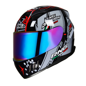 BYB/RNG Red Lightning Pioneer BY-168 Back Ventilated Dual Lens Helmet, Multi-layer Protective Helmet, Motorcycle Helmet