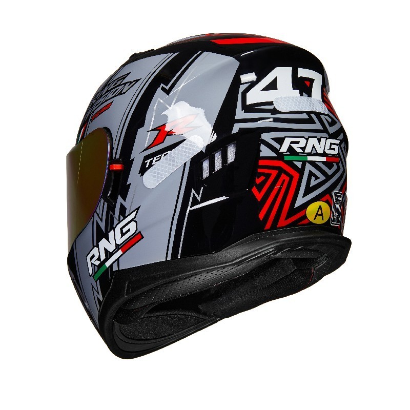 BYB/RNG Red Lightning Pioneer BY-168 Back Ventilated Dual Lens Helmet, Multi-layer Protective Helmet, Motorcycle Helmet