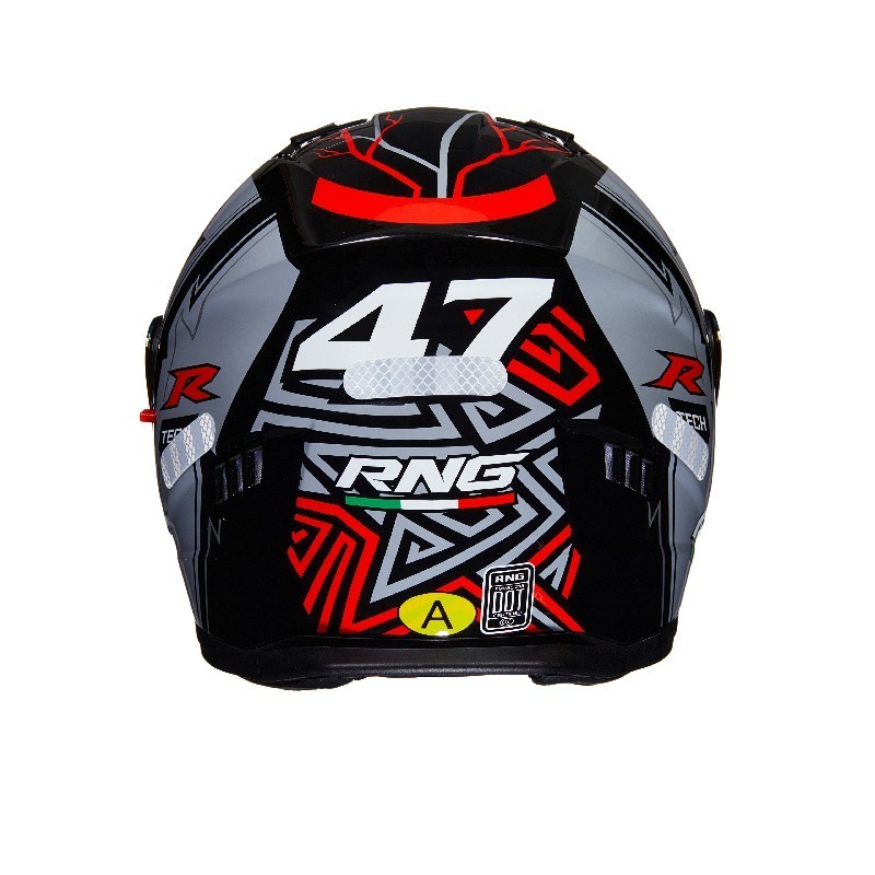 BYB/RNG Red Lightning Pioneer BY-168 Back Ventilated Dual Lens Helmet, Multi-layer Protective Helmet, Motorcycle Helmet