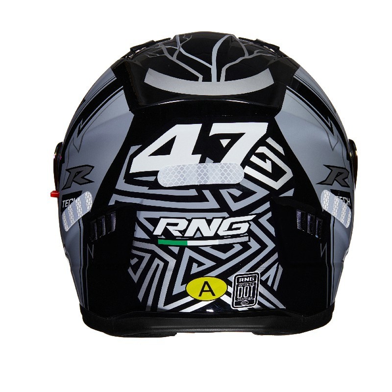 BYB/RNG Black Lightning Pioneer BY-168 Customizable Fashion Helmet, Removable and Washable Lined Full Face Motorcycle Helmet